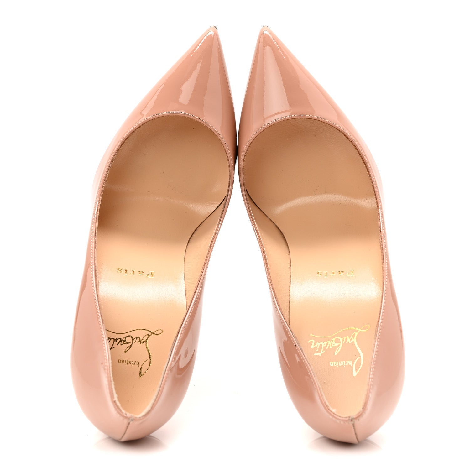 Christian Louboutin Patent Pigalle Follies 100 Pumps 37.5 Nude 5 of 9