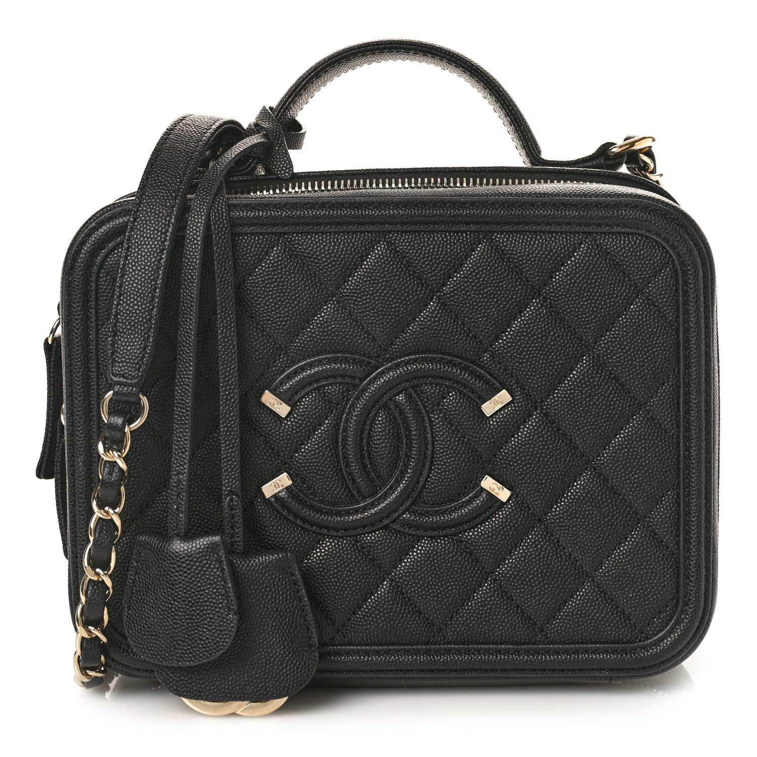 Chanel Caviar Quilted Medium CC Filigree Vanity Case Black 1 of 10