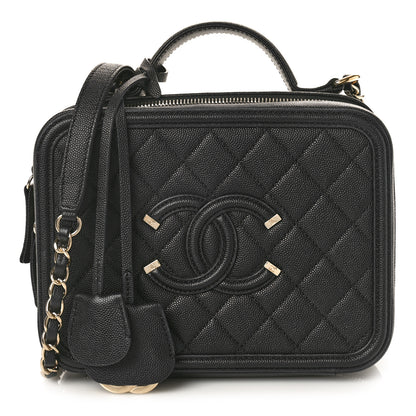 Chanel Caviar Quilted Medium CC Filigree Vanity Case Black 1 of 10