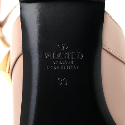 Valentino Garavani Calfskin Roman Stud Ankle Strap Flat Mules 39 Rose Cannelle 6 of 8