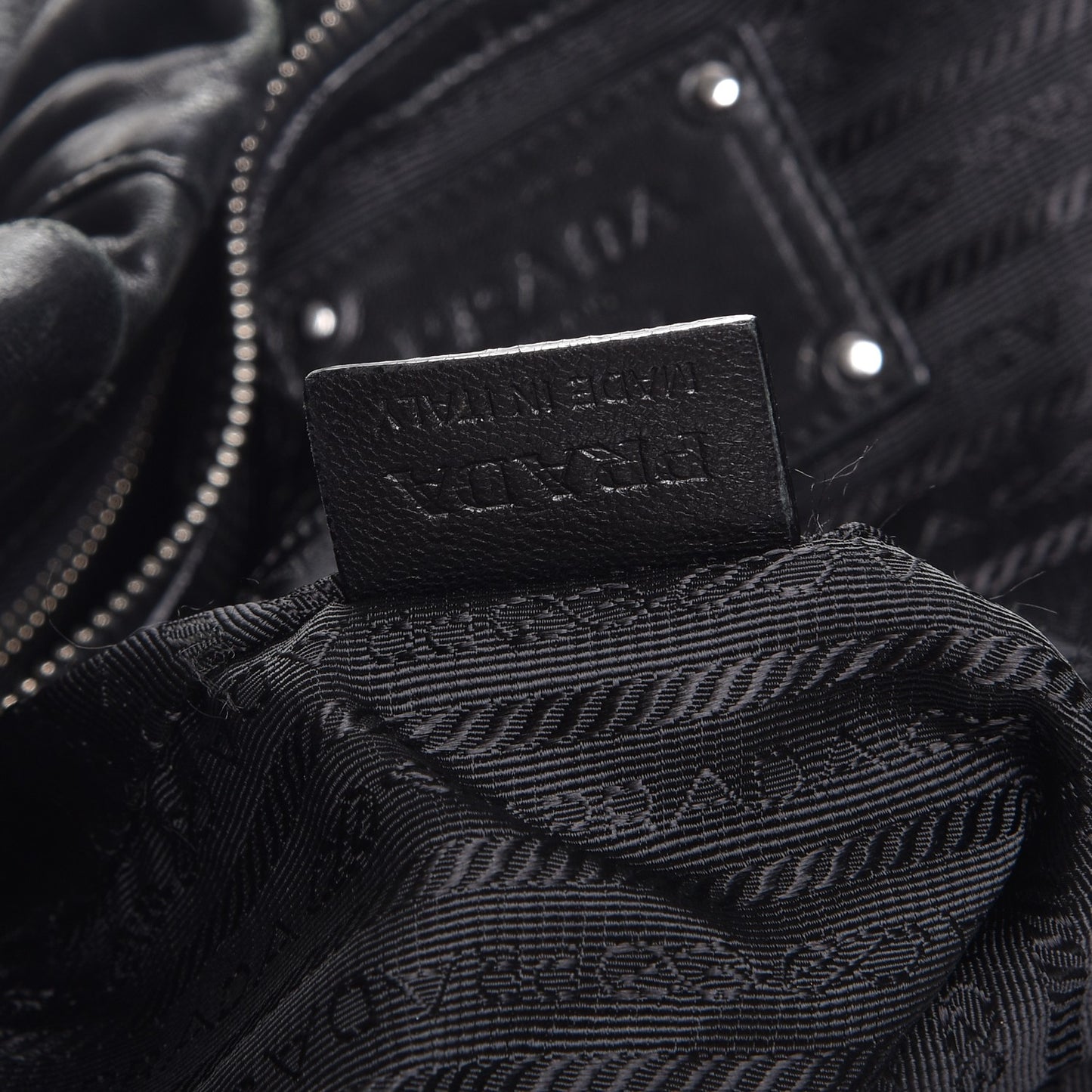 Nappa Mordore Stripes Bag Nero Black