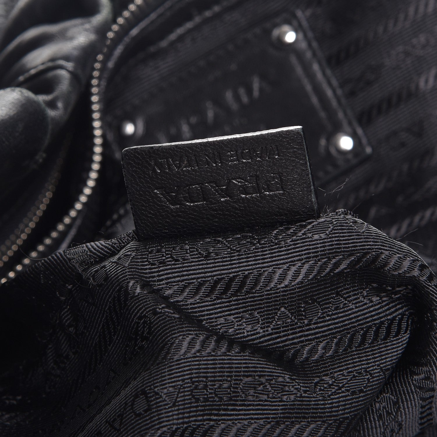 Prada Nappa Mordore Stripes Bag Nero Black 7 of 13