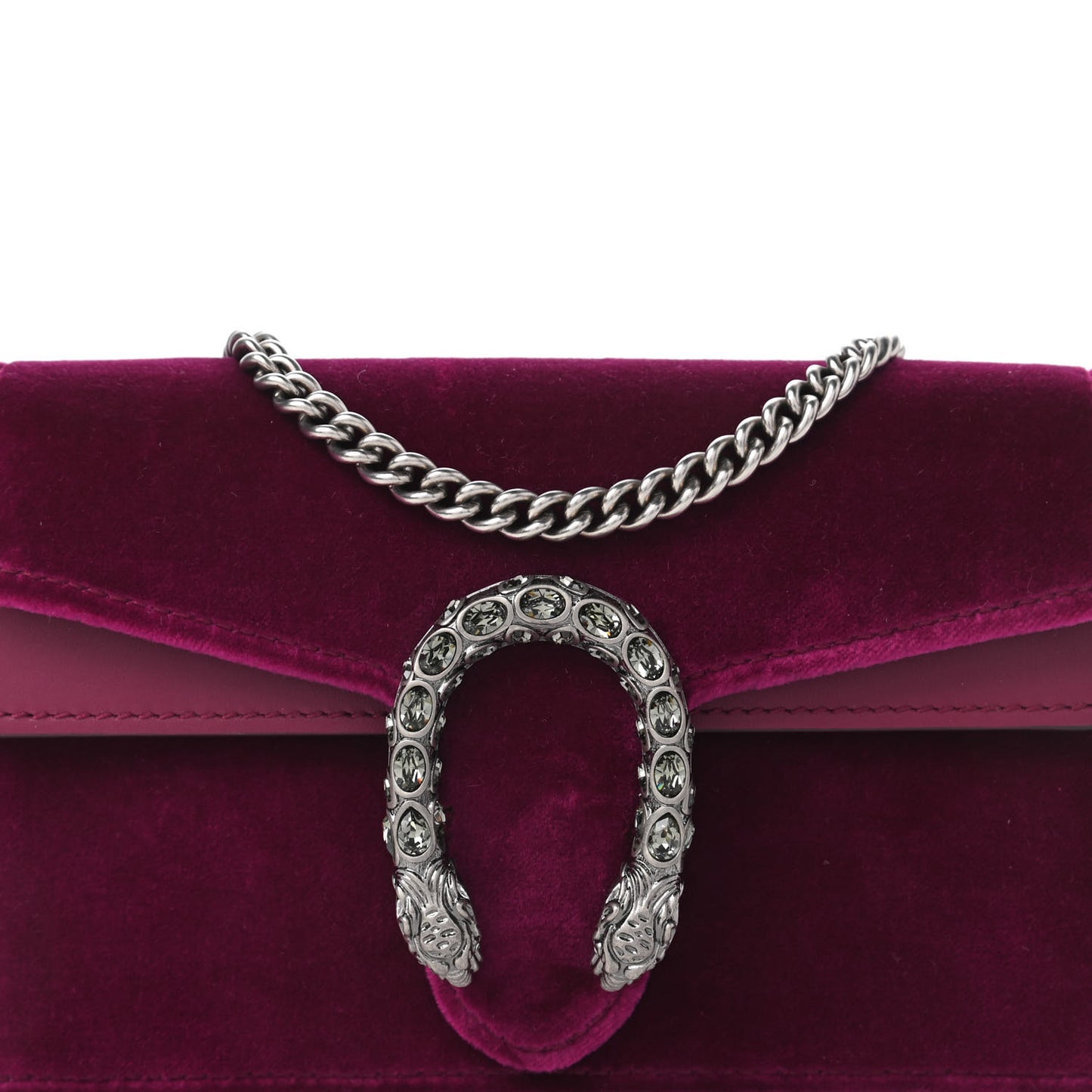 Velvet Super Mini Dionysus Shoulder Bag Fuchsia Violet Cyclamen