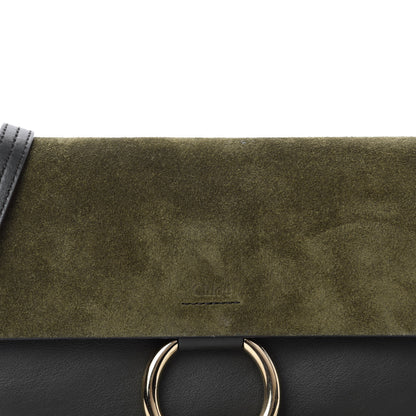 Chloe Suede Calfskin Small Faye Shoulder Bag Deep Forest 10 of 11
