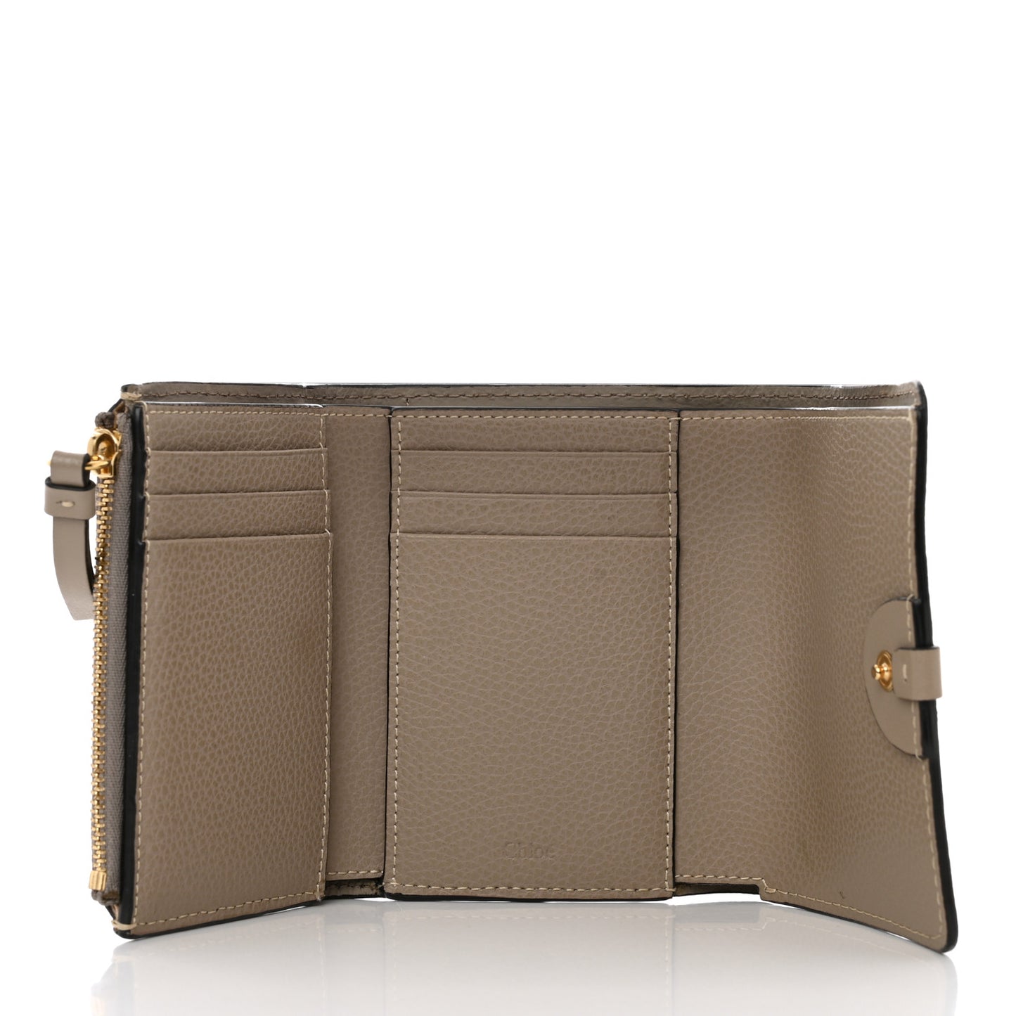 Grained Calfskin Small Darryl Trifold Wallet Motty Grey
