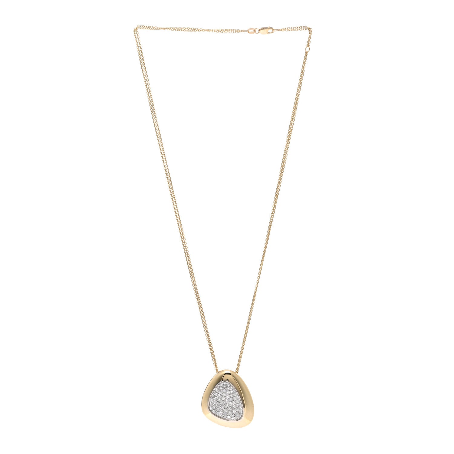 Roberto Coin 18K Yellow Gold Diamond Capri Plus Pendant Necklace 3 of 4