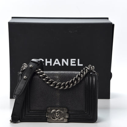Chanel Galuchat Stingray Small Boy Flap Black 10 of 10
