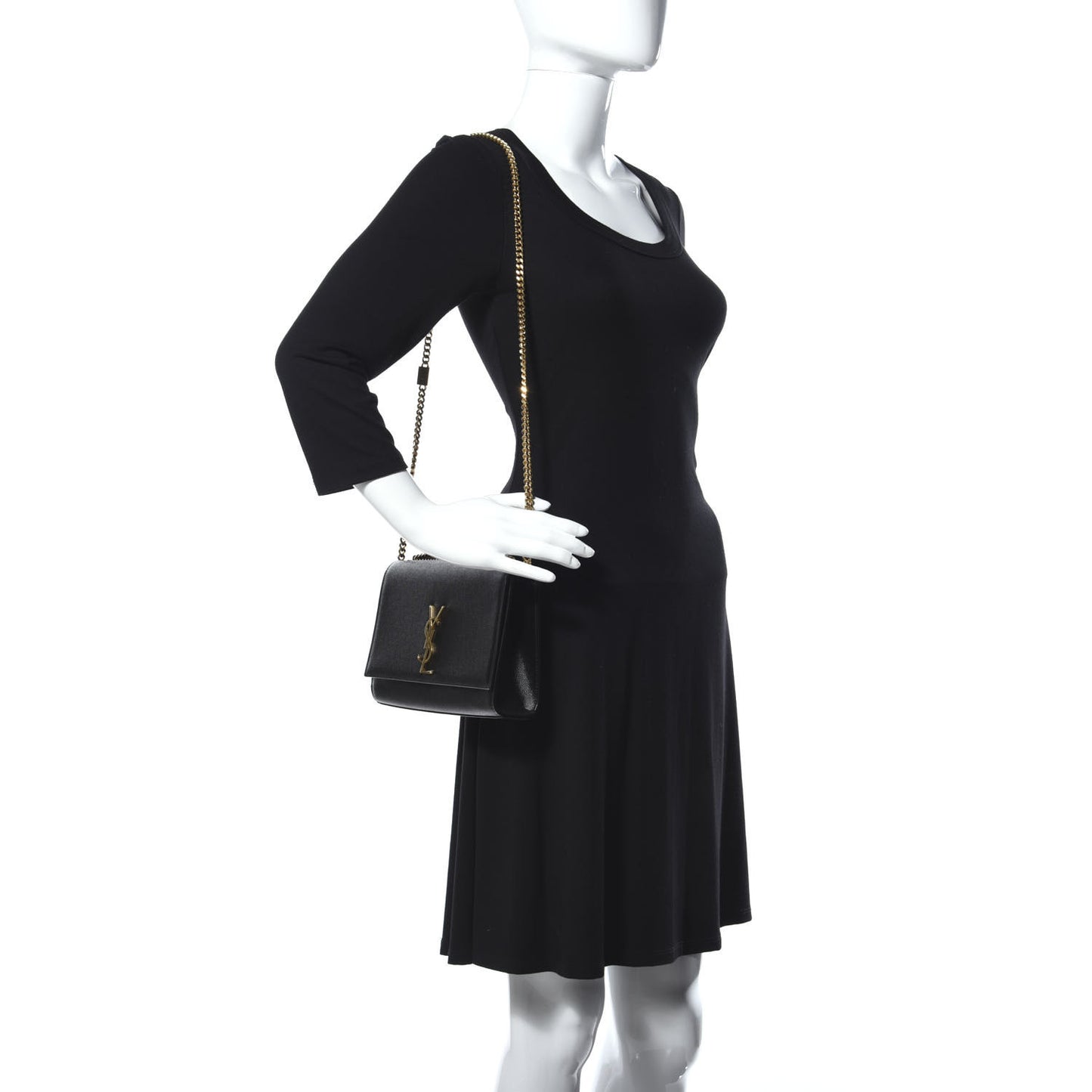 Grain De Poudre Medium Classic Monogram Kate Satchel Black