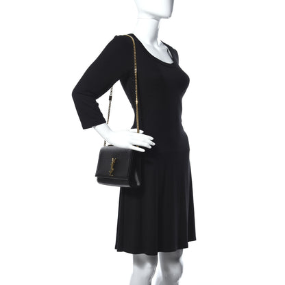 Saint Laurent Grain De Poudre Medium Classic Monogram Kate Satchel Black 2 of 14