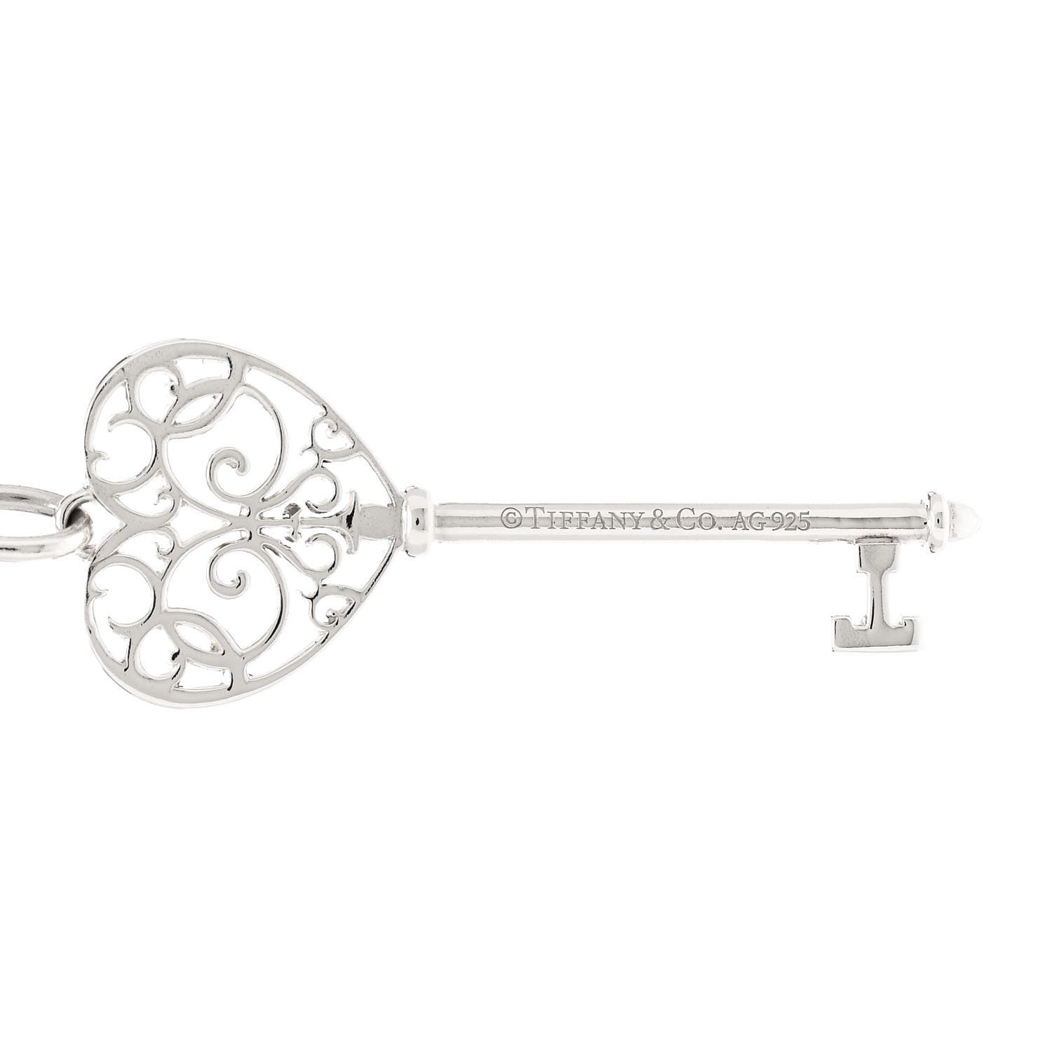 Tiffany Sterling Silver Enchant Heart Key Pendant Necklace 4 of 6