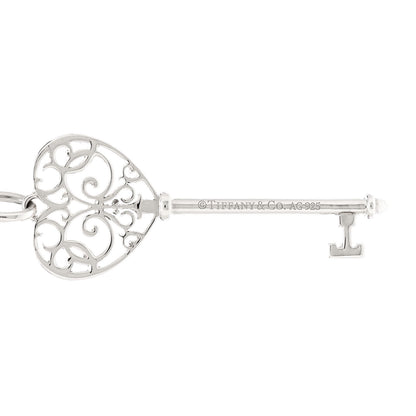 Tiffany Sterling Silver Enchant Heart Key Pendant Necklace 4 of 6