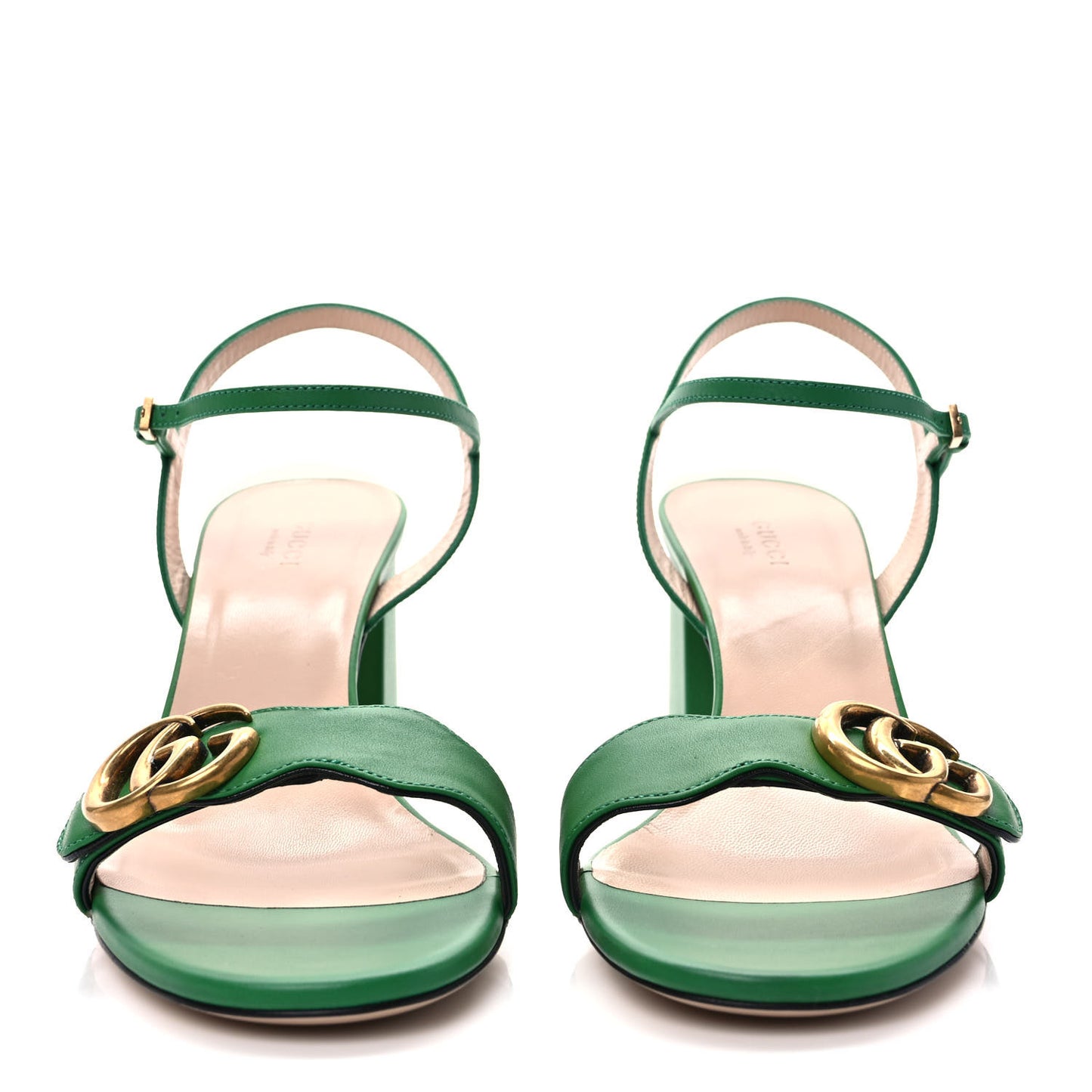 Lifford Calfskin GG Marmont Ankle Wrap 75mm Sandals 40 New Shamarock