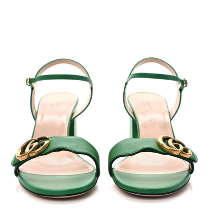 Gucci Lifford Calfskin GG Marmont Ankle Wrap 75mm Sandals 40 New Shamarock 2 of 8