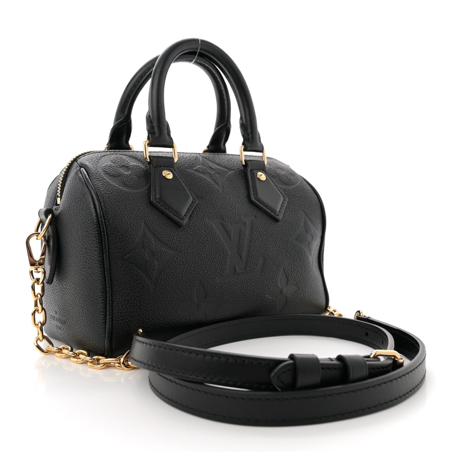 Louis Vuitton Empreinte Monogram Giant Speedy Bandouliere 20 Black 3 of 9