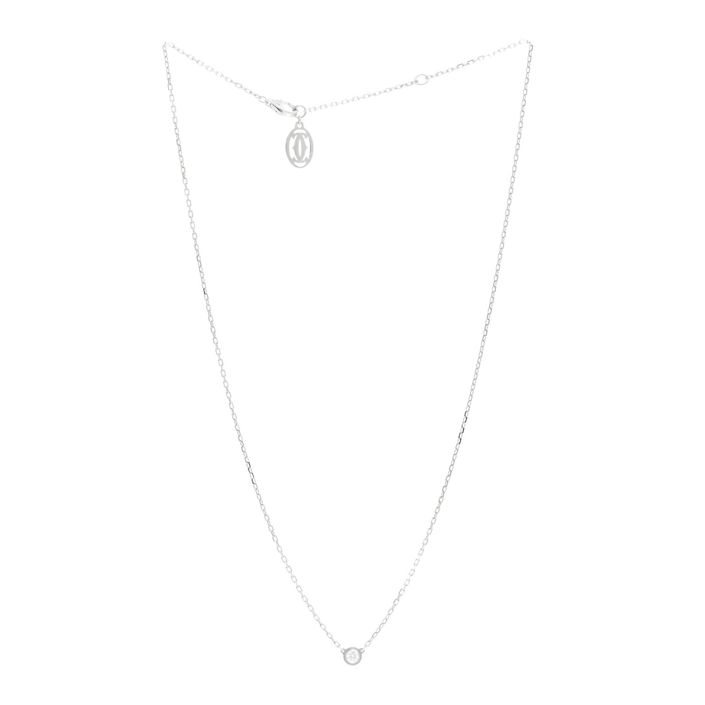 18K White Gold Diamond SM D'Amour Pendant Necklace
