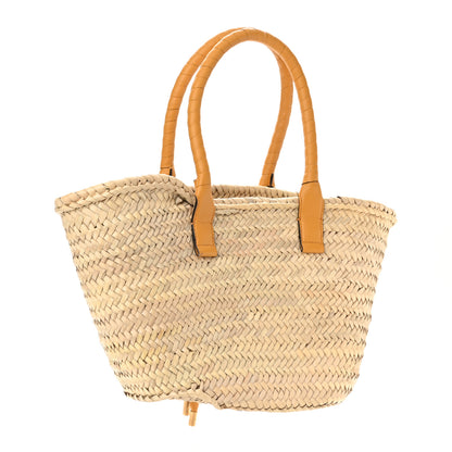 Chloe Raffia Small Grain Calfskin Medium Marcie Basket Yellow 3 of 8