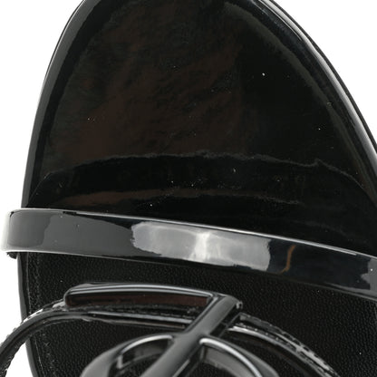Saint Laurent Patent Cassandra 100 Ankle Strap Sandals 40 Black 9 of 11