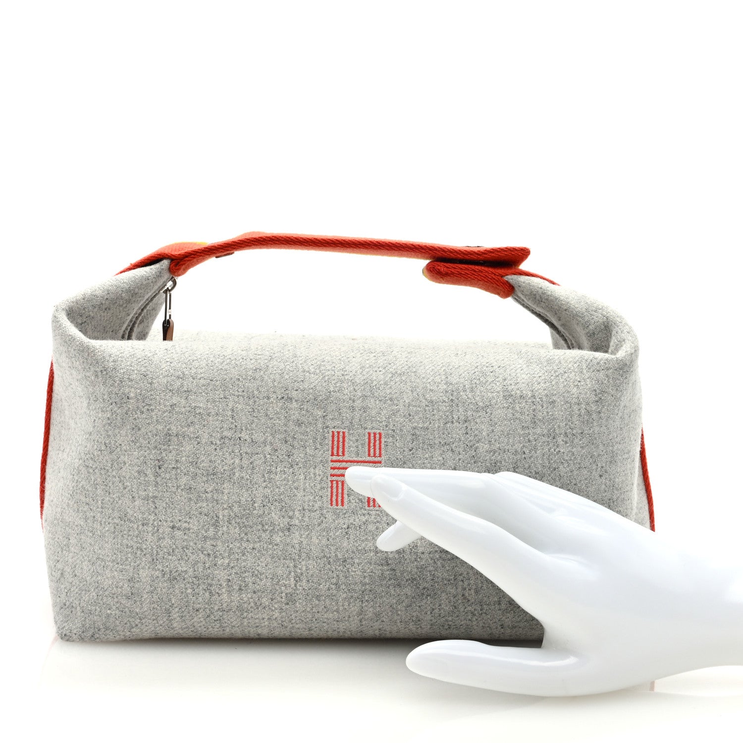 Hermes Canvas Large Bride-A-Brac Pouch Gris Flanelle 2 of 6