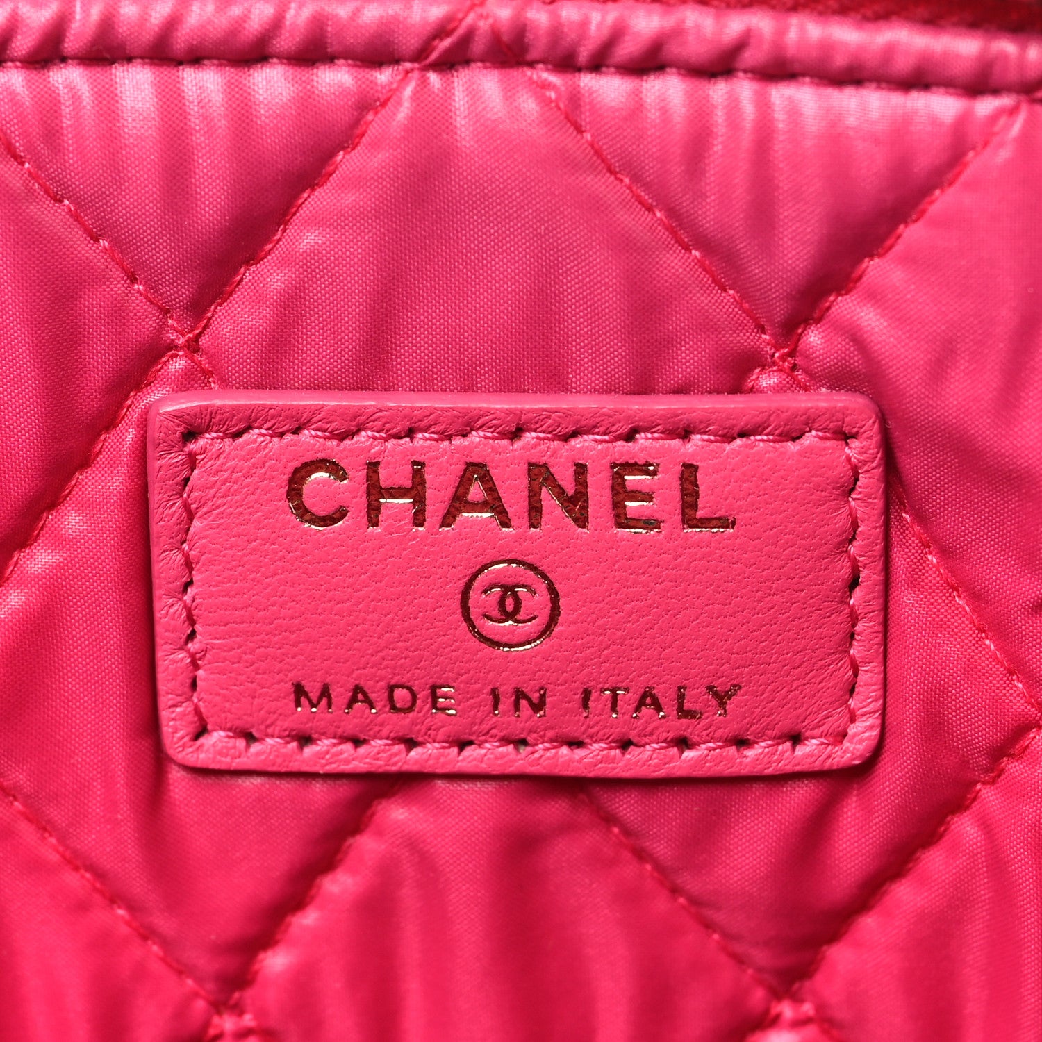 Chanel Lambskin Quilted Medium Cosmetic Case Dark Pink 6 of 7