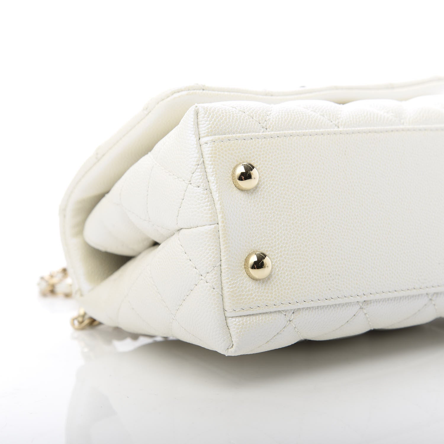 Chanel Iridescent Caviar Quilted Extra Mini Coco Handle Flap Ivory 9 of 11
