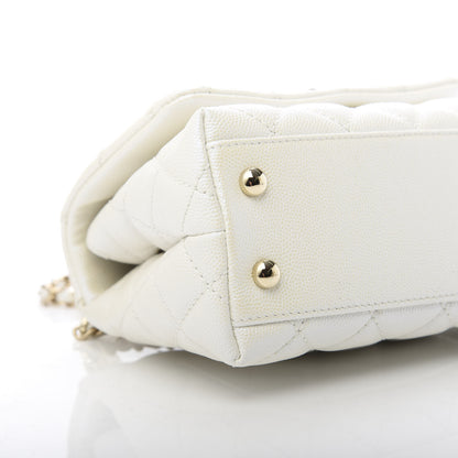 Chanel Iridescent Caviar Quilted Extra Mini Coco Handle Flap Ivory 9 of 11