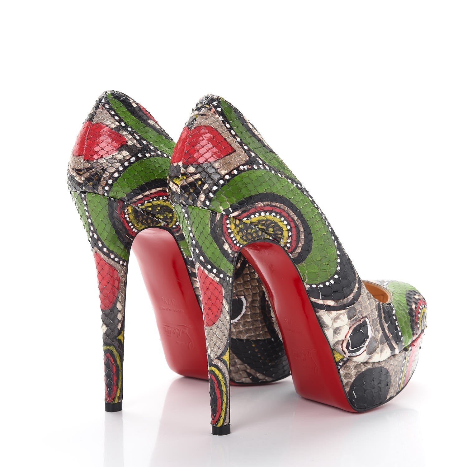 Christian Louboutin Python Bianca Masai 140 Platform Pumps 37.5 Multicolor 4 of 11