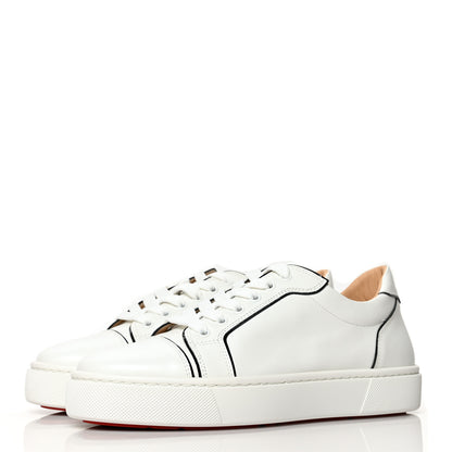 Christian Louboutin Calfskin Patent Vieirissima Flat Sneakers 40 White Black 3 of 8