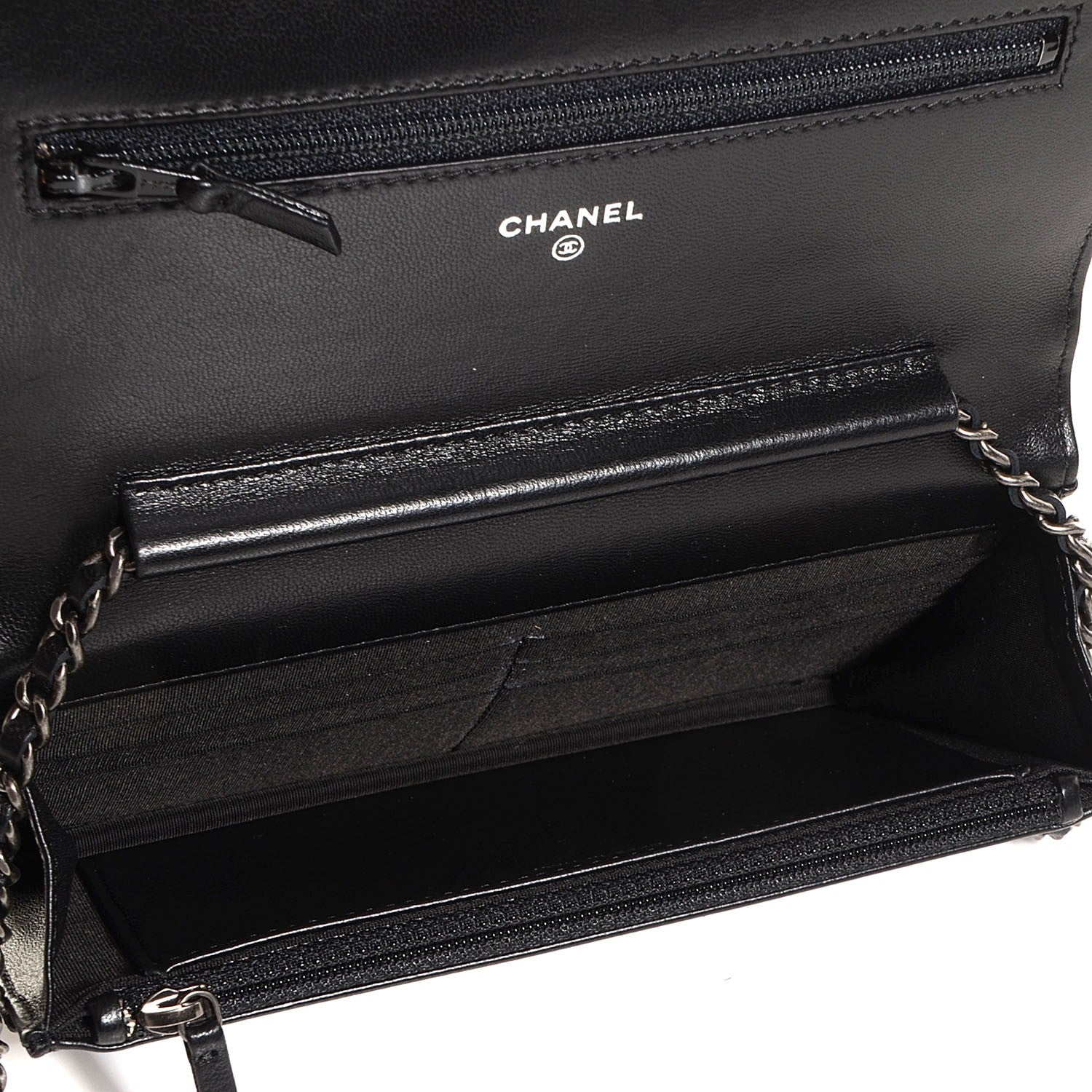 Chanel Lambskin Boy Wallet On Chain WOC Black 5 of 9