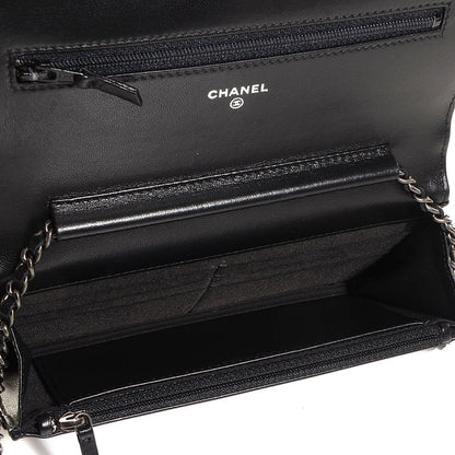 Chanel Lambskin Boy Wallet On Chain WOC Black 5 of 9