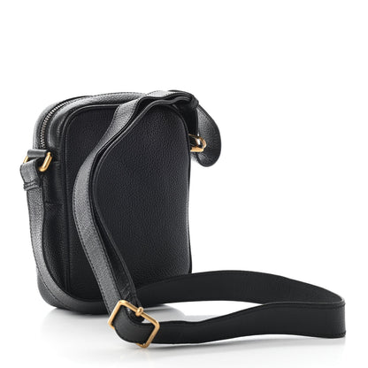 Gucci Grained Calfskin Mini Logo Messenger Bag Black 3 of 9