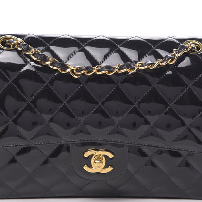 Chanel Patent Quilted Medium Double Flap Black 13 of 13