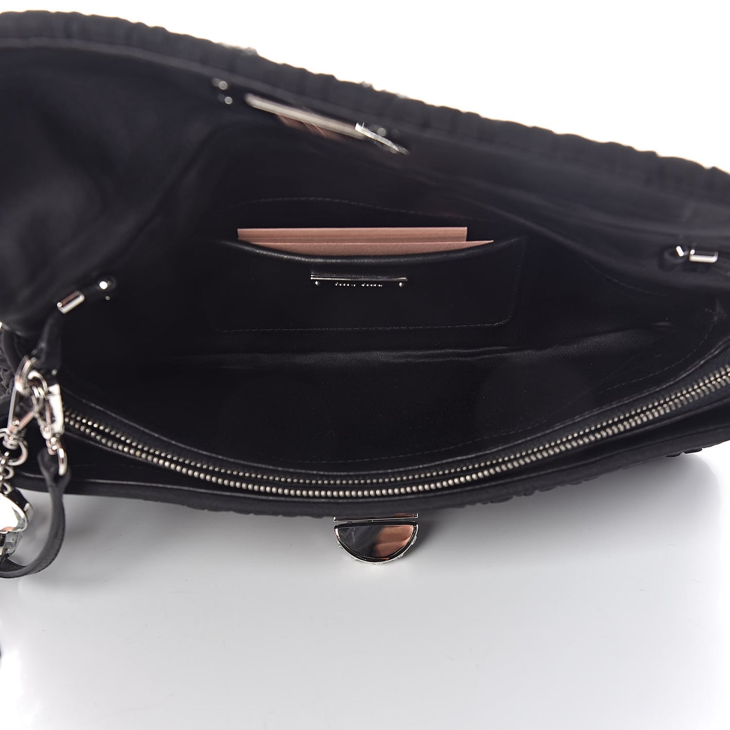 Faille Matelasse Crystal Flap Clutch Black