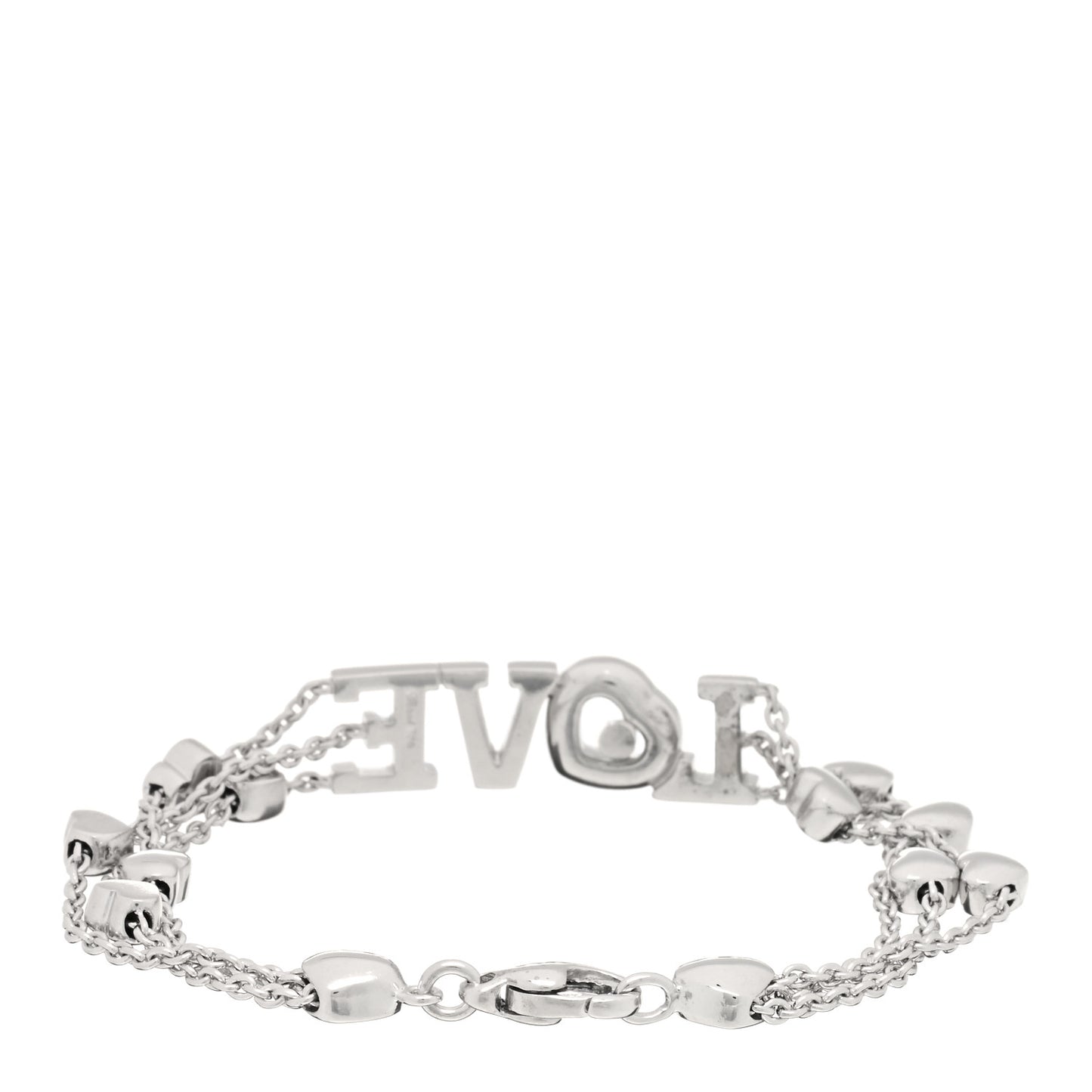 18K White Gold Diamond Happy Diamond Love Heart Bracelet