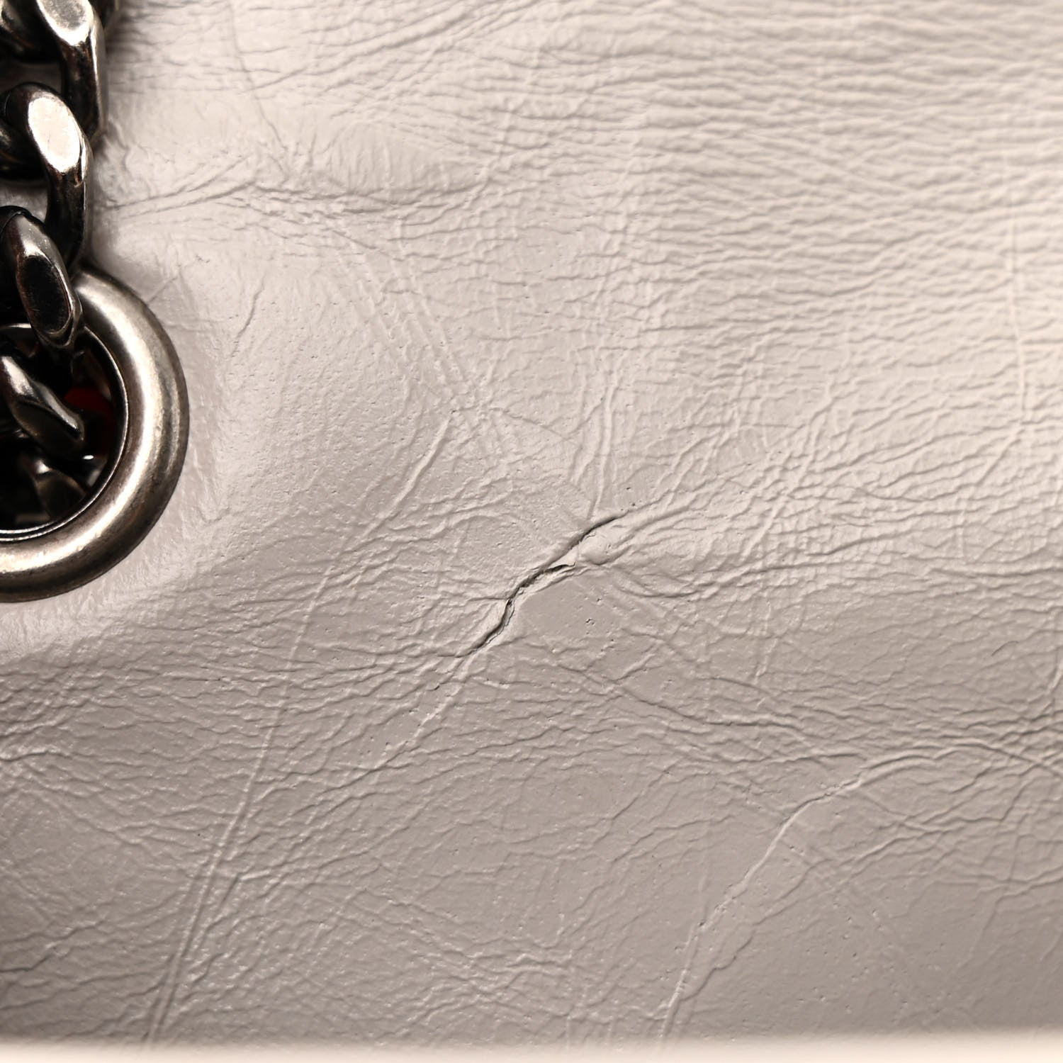 Saint Laurent Crinkled Calfskin Matelasse Monogram Baby Niki Chain Satchel Granite 14 of 23