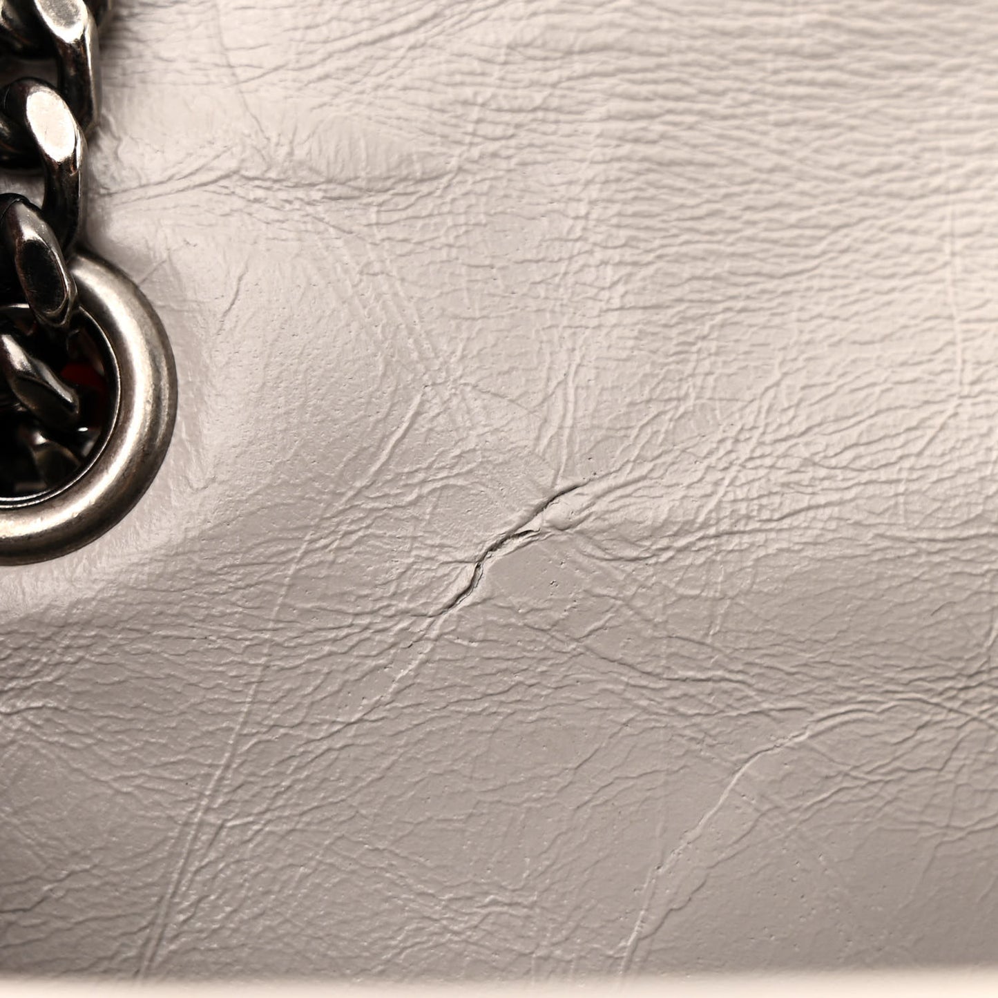 Crinkled Calfskin Matelasse Monogram Baby Niki Chain Satchel Granite