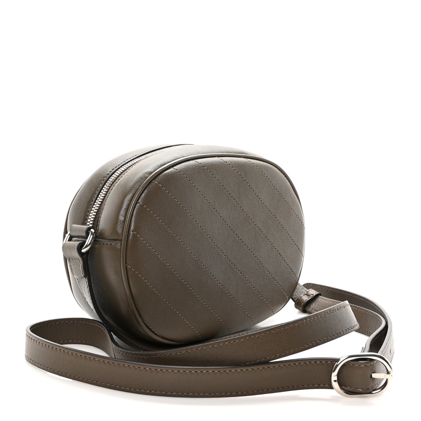 Sakai Be Green Calfskin Diagonal Stitched Mini Blondie Shoulder Bag Craclet Brown