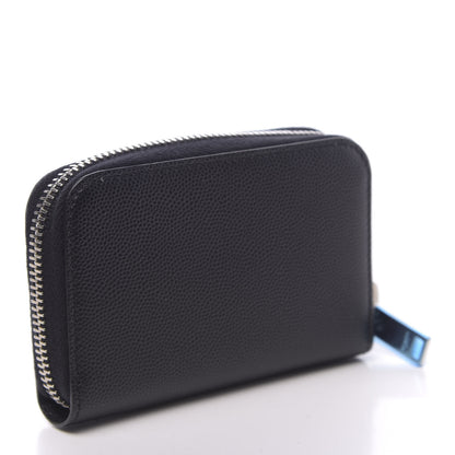 Saint Laurent Grain De Poudre Zip Around Card Holder Black 3 of 7