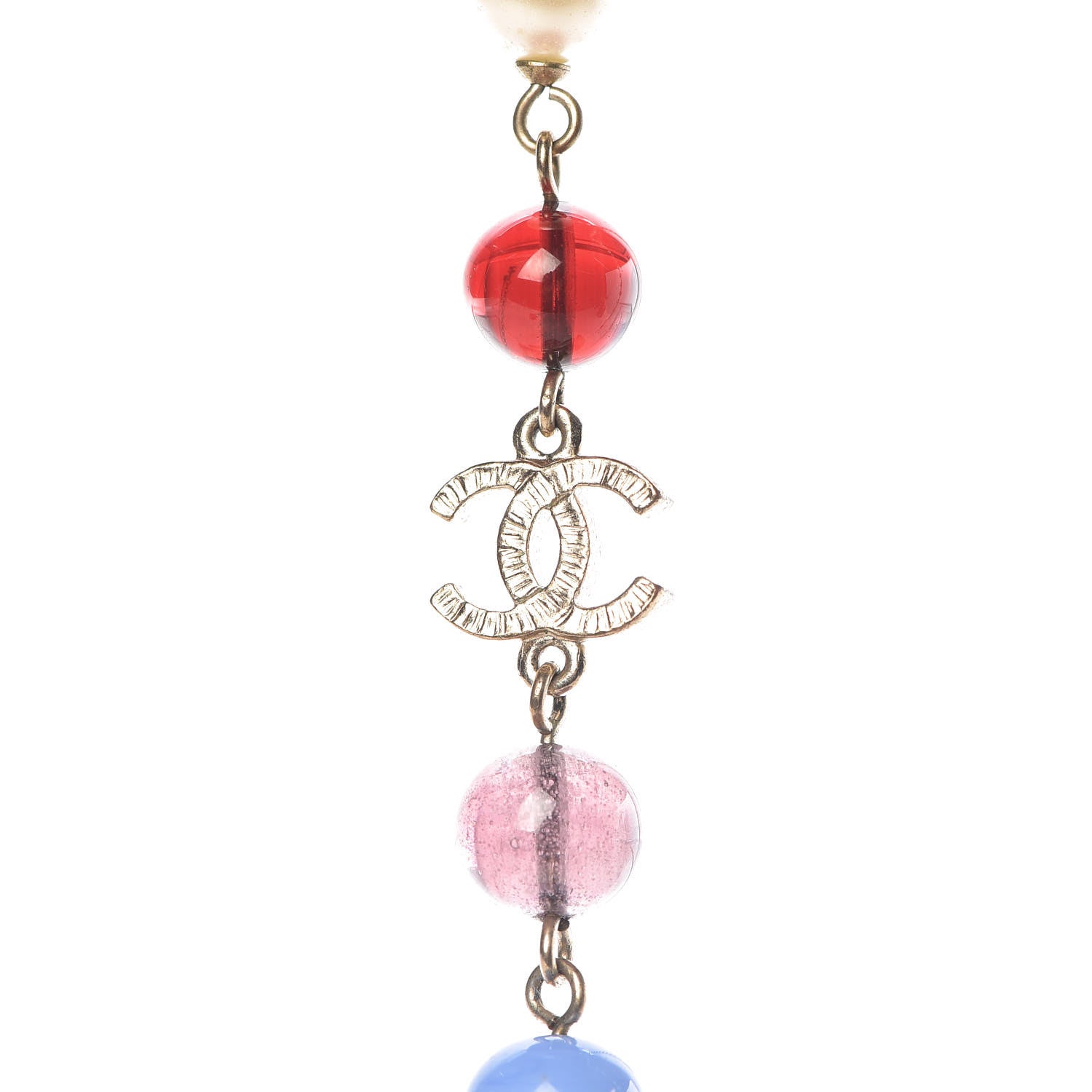 Chanel Pearl Beaded Flower Enamel CC Long Necklace Gold Multicolor 6 of 8