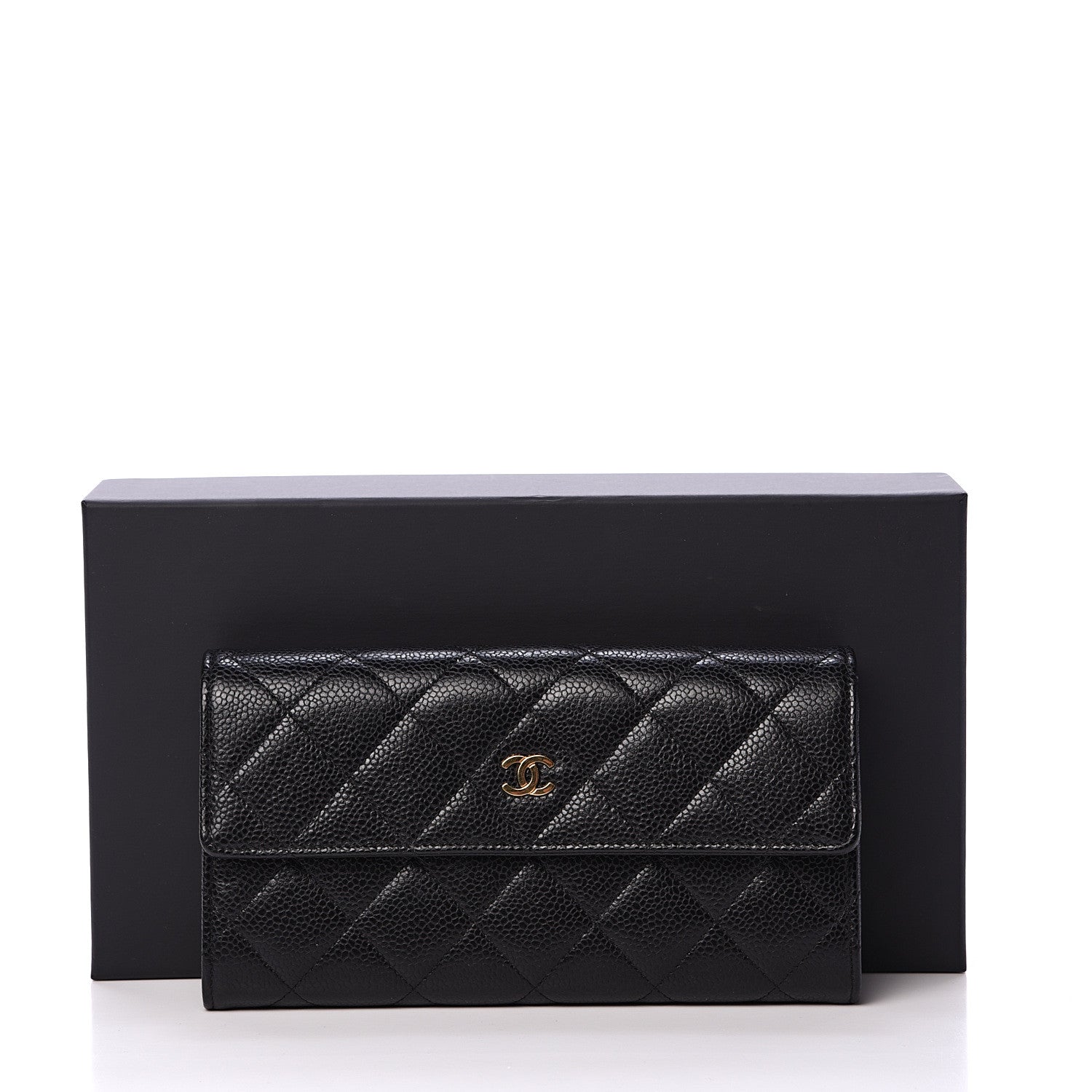 Chanel Caviar Quilted Large Gusset Flap Wallet Black 8 of 8