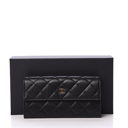 Chanel Caviar Quilted Large Gusset Flap Wallet Black 8 of 8