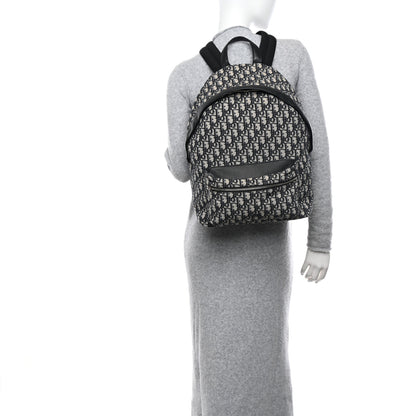 Christian Dior Oblique Calfskin Rider Backpack Beige Black 2 of 12