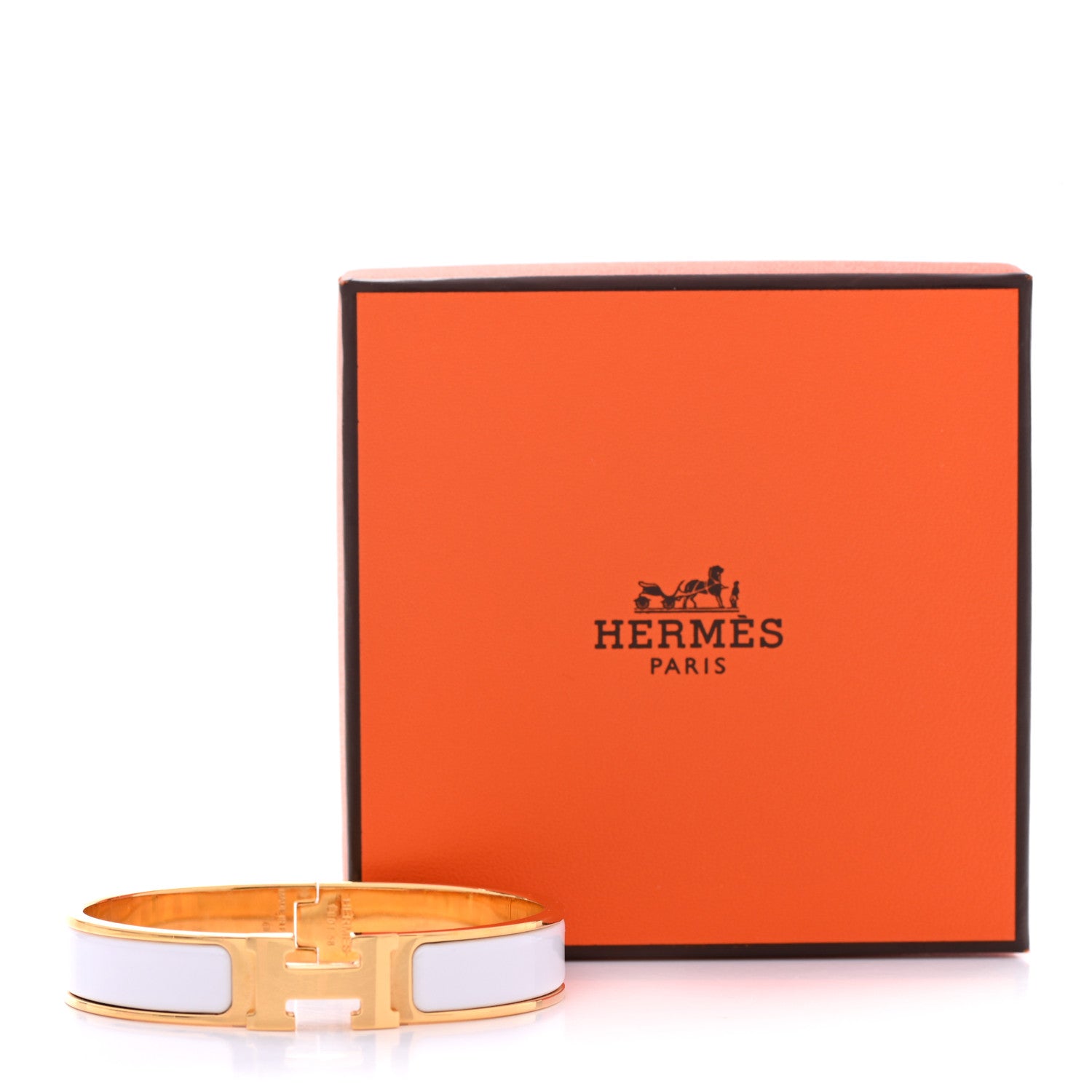 Hermes Enamel Narrow Clic Clac H Bracelet PM White 5 of 5