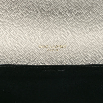 Saint Laurent Grain De Poudre Monogram Uptown Chain Wallet Dark Latte 7 of 17