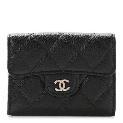 Chanel Caviar Quilted Flap Card Holder Wallet Black 1 of 7