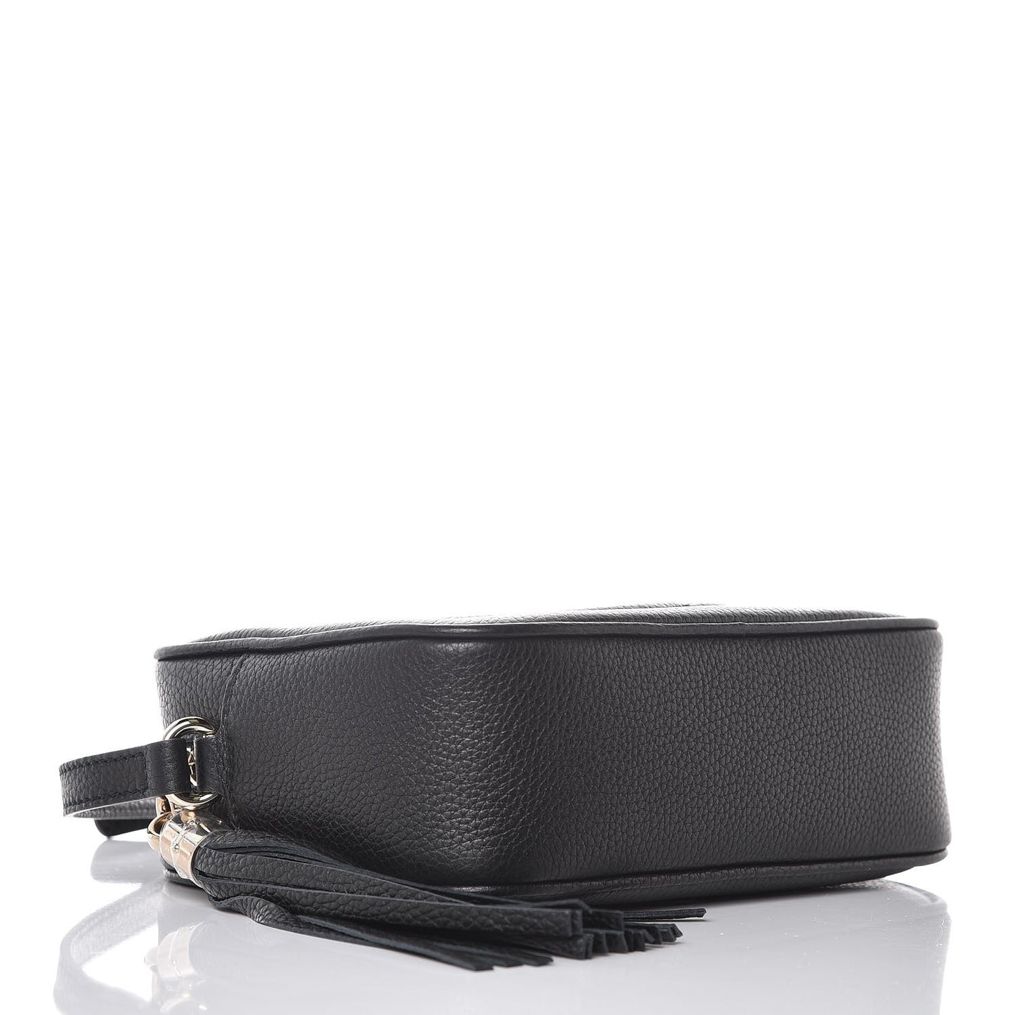 Pebbled Calfskin Small Soho Disco Bag Black