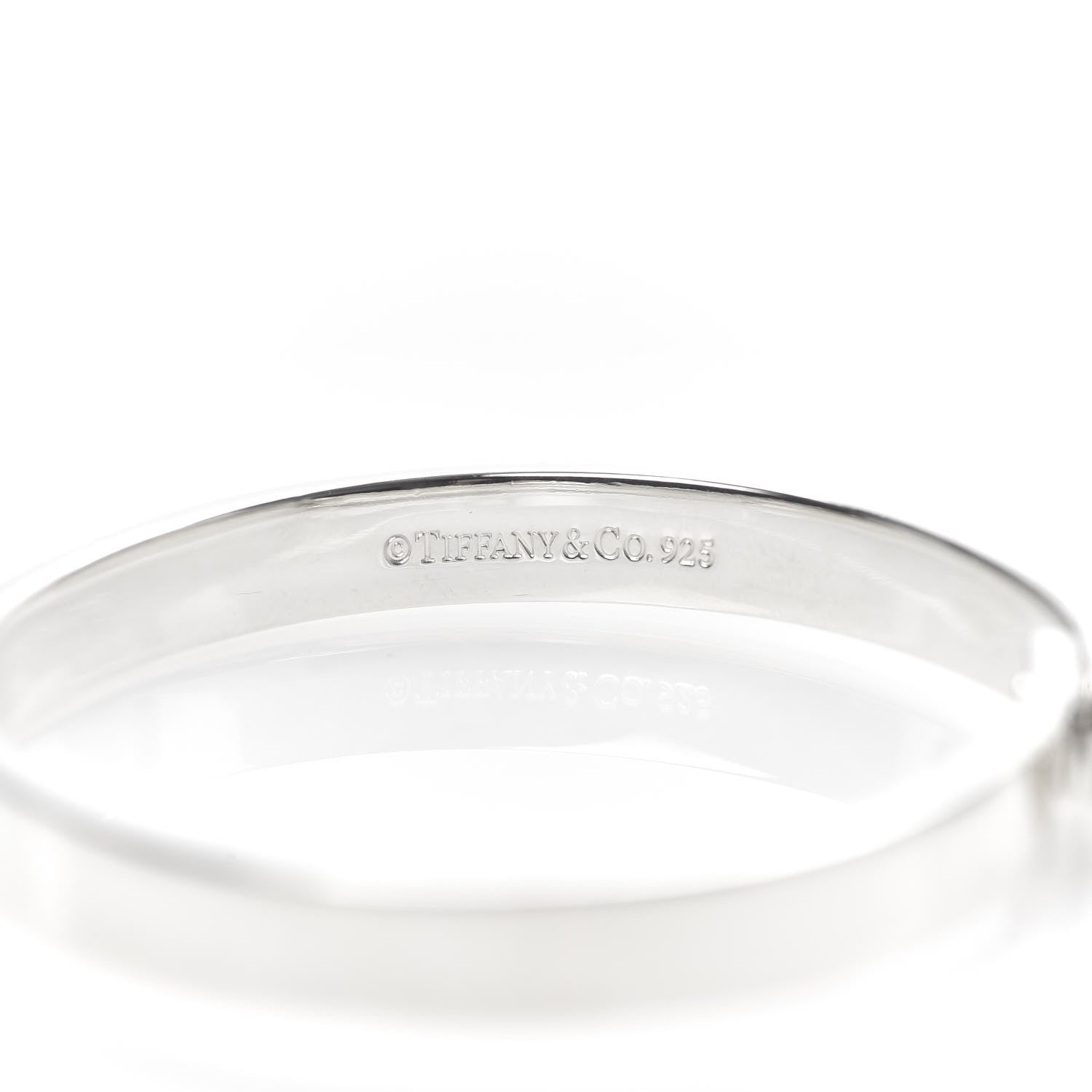 Tiffany Sterling Silver Heart Lock Bangle Bracelet 4 of 7