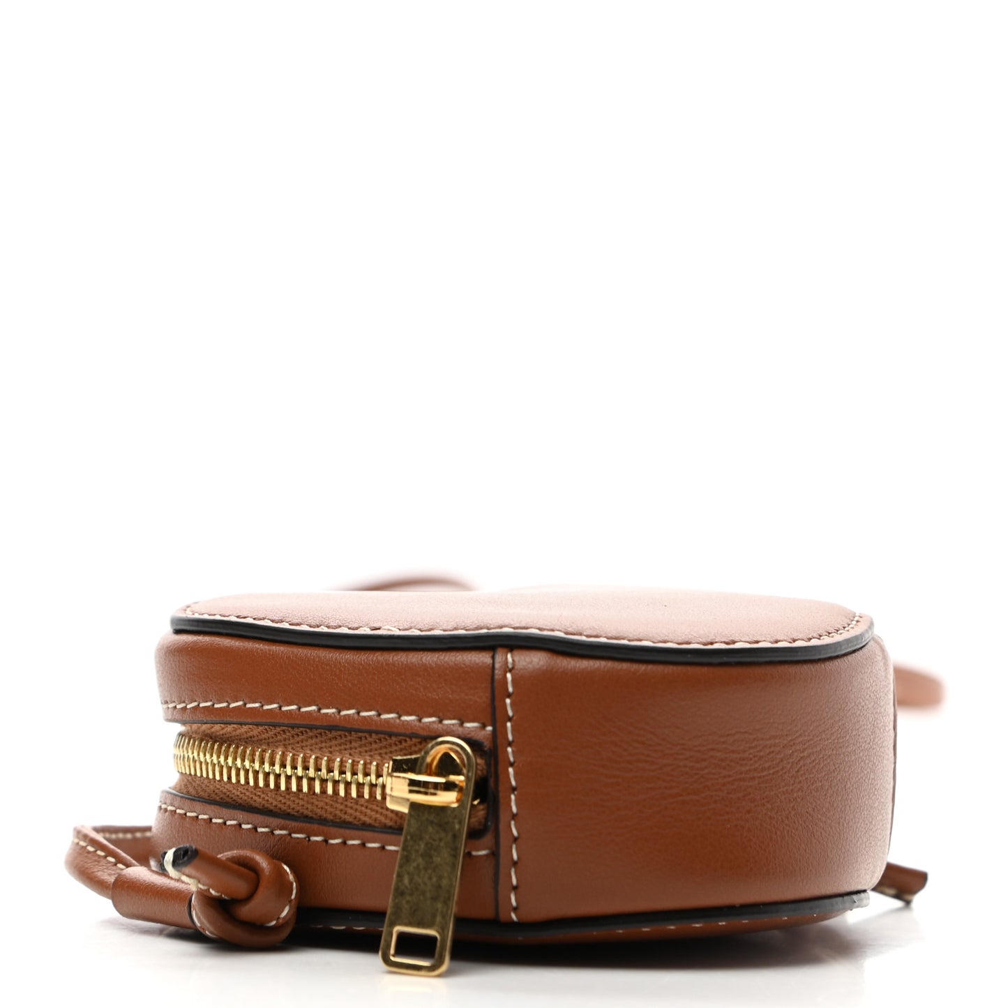 Box Calfskin Micro Heart Crossbody Bag Camel