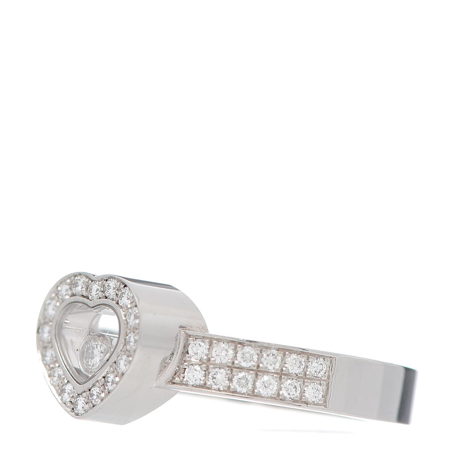 18K White Gold Diamond Happy Heart Ring 53 6.25