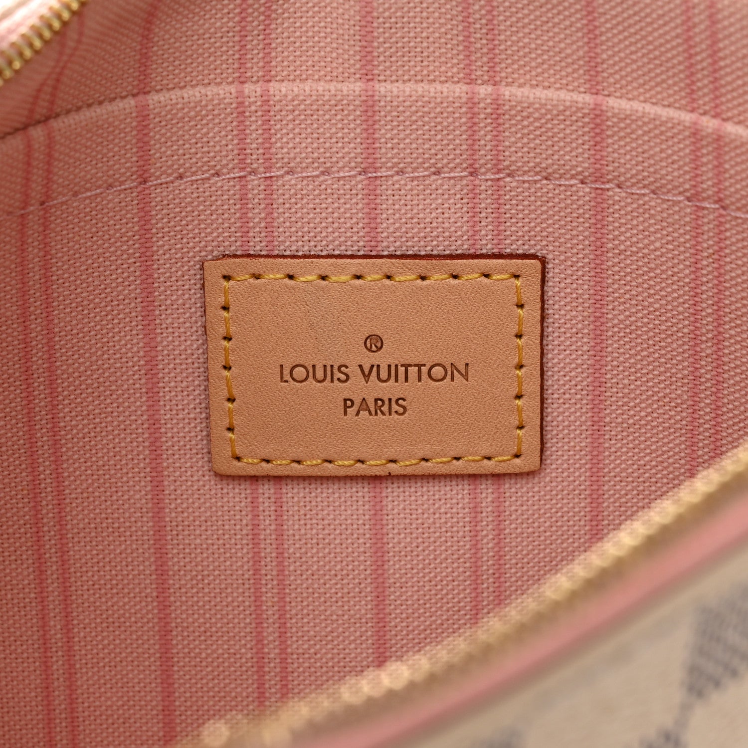 Louis Vuitton Damier Azur Neverfull MM GM Pochette Rose Ballerine 6 of 16