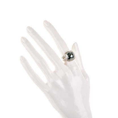 David Yurman Sterling Silver Diamond Hematite 11mm Albion Ring 52 6 2 of 5